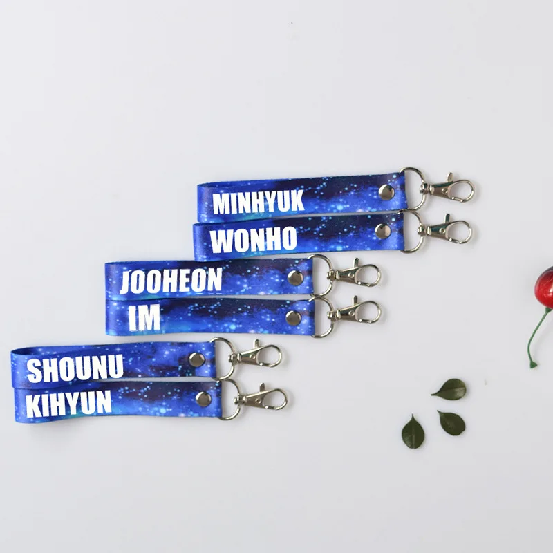 

Kpop MONSTA X Name Strip Key Ring Star Ssupport Starry Sky Blue Jewelry Backpack Keychain Fashion Simple Decoration Accessories