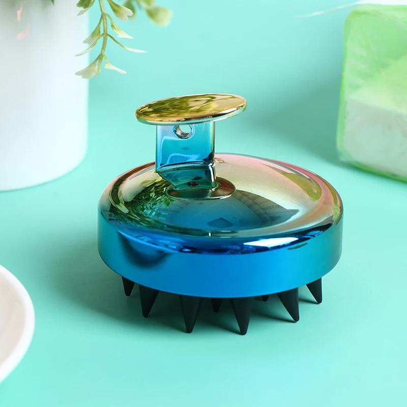 

1Pc Electroplating Shampoo Brush Massage Wet Dry Hair Washing Head Handheld Massage Comb Tool