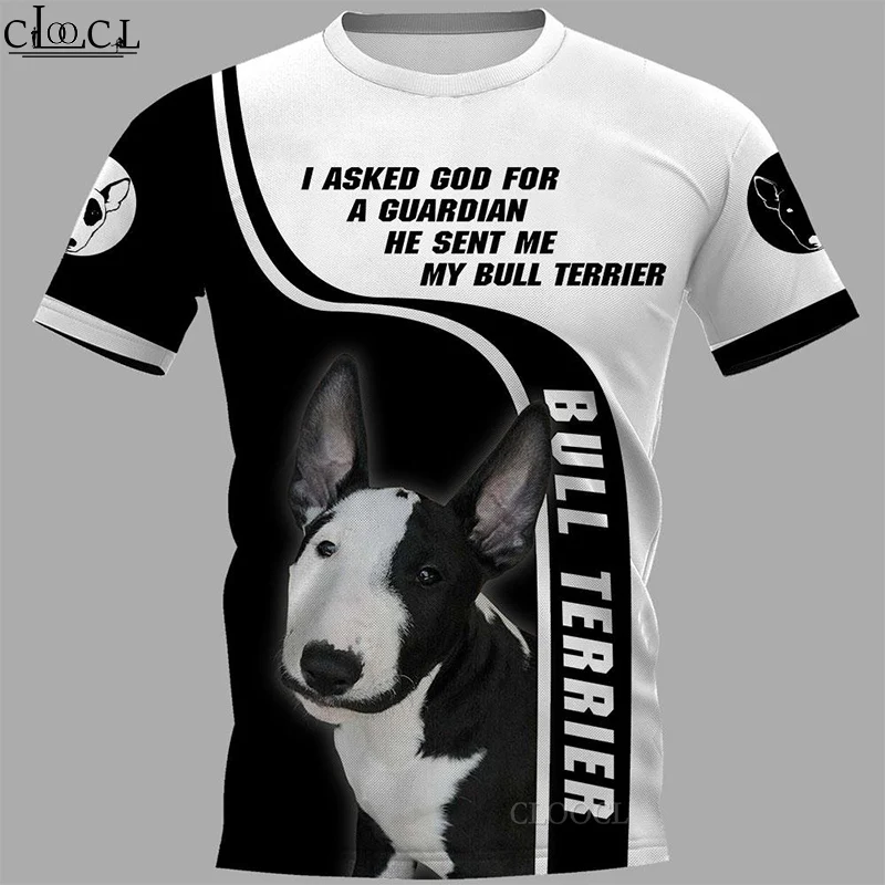 

HX Newest Summer Fashion Popular Bull Terrier Men Women T Shirt 3D Print Harajuku Streetwear Couple Tops Drop Shipping