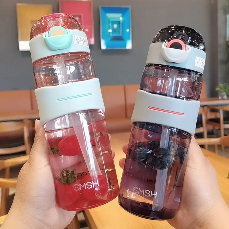 

water bottle 520 ml Baby Water Cups Leak Proof Bottle with Straw Lid Children School Outdoor Drinking Bottle Training Cup