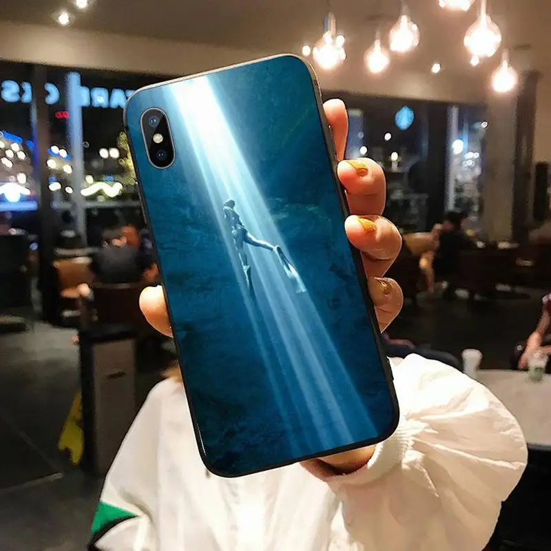 

Diver in the sea Azure blue Phone Case for iPhone 11 12 pro XS MAX 8 7 6 6S Plus X 5S SE 2020 XR
