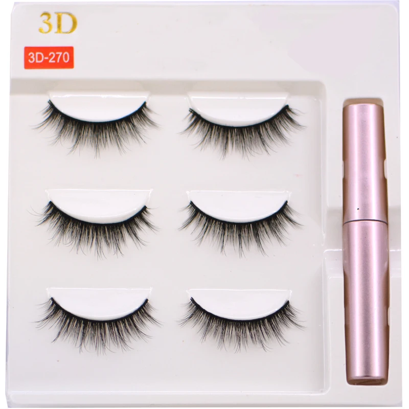 

New Invisible Magnets Magnetic Eyelashes Eye Eyeliner Liquid Set No Glue False Mink Extension Kit 3D Individual Reusable Eyelash