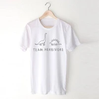 team herbivore dinosaur print funny t shirt unisex vegan tee cute white tops cotton casual t shirt s 3xl