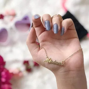 Длинное ожерелье с индивидуальным золотым чокером, ожерелье с индивидуальным именем, женская подвеска из нержавеющей стали, очаровательное женское ювелирное изделие, подарок для пары