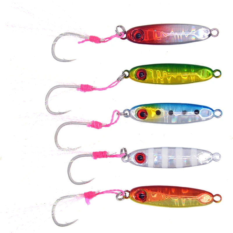 

WLDSLURE 1Pcs 5g Small Mini Jig Metal Jigging Lures Minnow Single Hook Stream Trout Bait Pesca Fishing Tackle