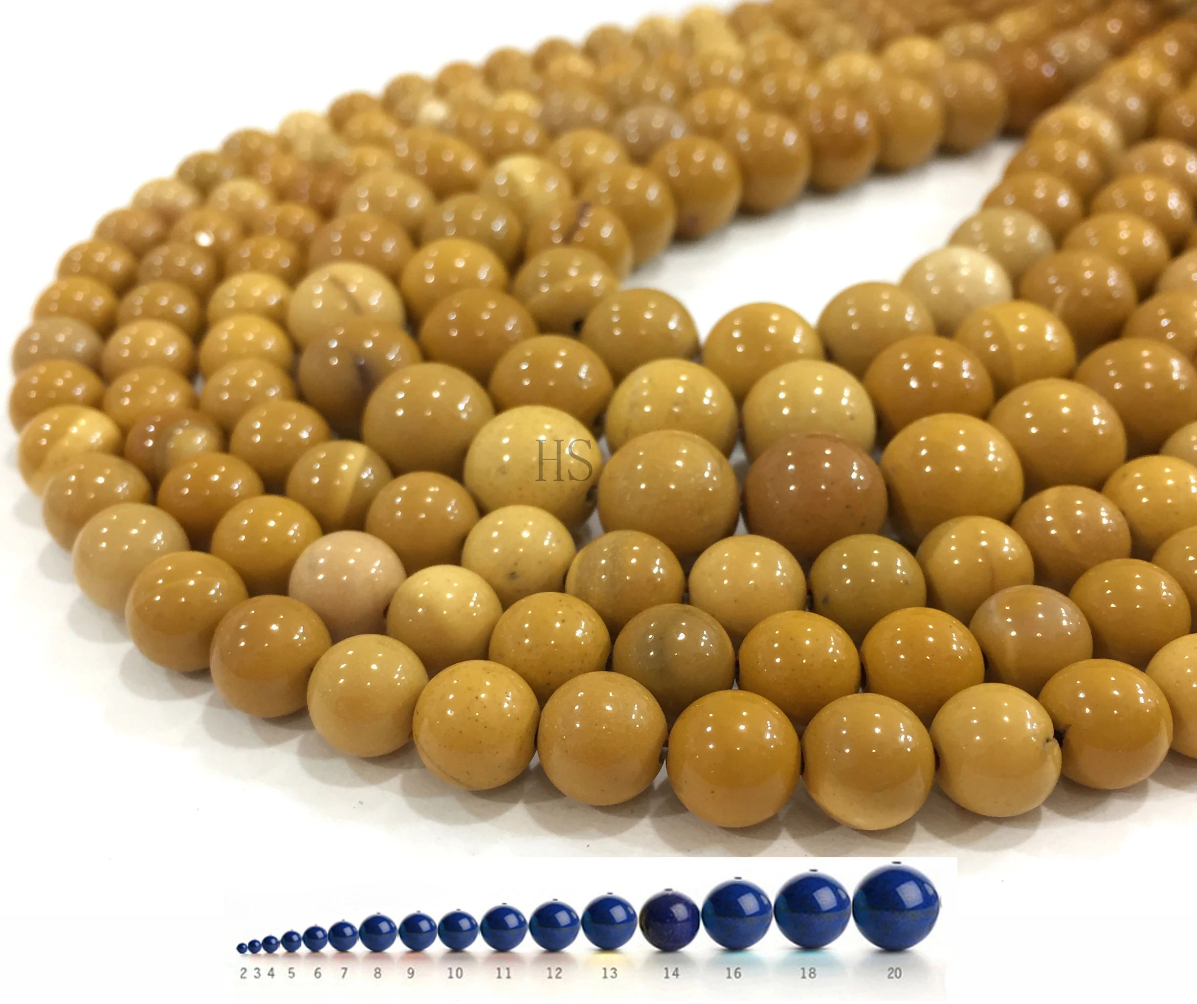 Natural Mookiate Smooth And Round Beads Yellow Loose Gemstone DIY Jewelry For Making Necklace Bracelet Earring | Украшения и