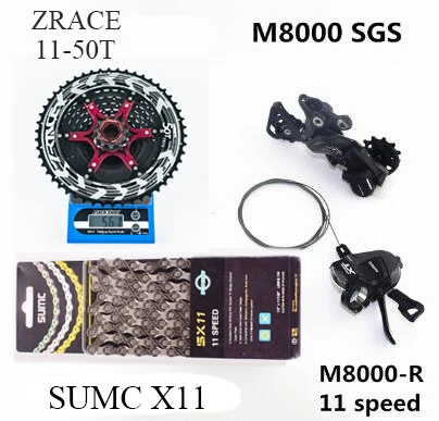 DEORE XT M8000 комплект горного велосипеда MTB 1x11-скоростной 46T 50T SL+ RD+ ZRACE/SUNSHINE+ SUMC X11 M8000 переключатель заднего хода