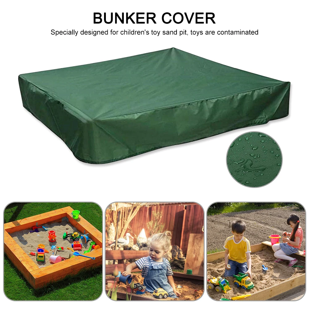 

Portable Square Garden Sandbox Dust Cover Space Saving Waterproof Oxford Cloth Shelter Canopy Sandpit Pool Dustproof Cover