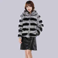 Womens New Real Rabbit Fur Belted Hat Jacket Natural Rex Rabbit Fur Jacket Short Lapel Rabbit Fur Fur Plus Hat Jacket Leather G