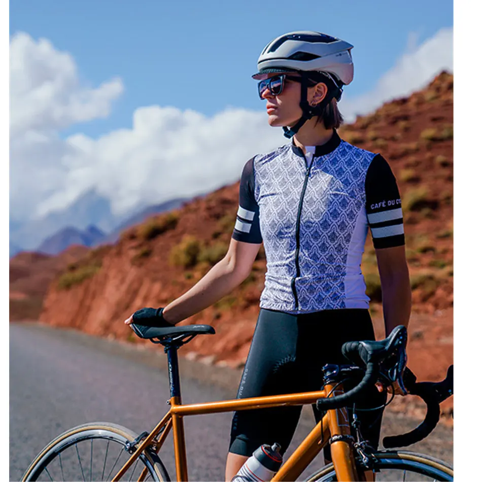 

Велосипедная одежда Cafe Du cyclместа, Женская Профессиональная команда, Джерси с коротким рукавом и шорты-комбинезон, roupa ciclismo mujer, велосипедный ...