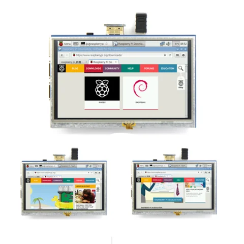 ЖК-модуль 5,0 дюйма Pi TFT 5-дюймовый резистивный сенсорный экран 5,0 дюйма ЖК-экран модуль HDMI интерфейс для Raspberry Pi 3 A +/B +/2B