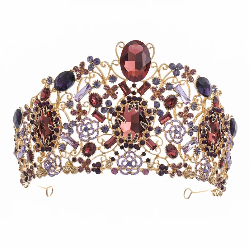 

Crown for Women Ornament Golden Semicircle Bridal Wedding Jewelry Tiara Simple Rhinestone Bride Electroplating Fashion Jewelry