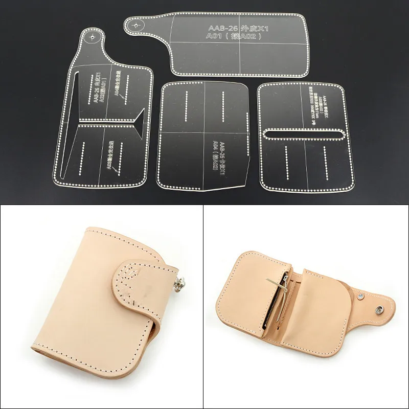 

DONYAMY 1 Набор акриловая прозрачная сумка для карт кошелек Трафарет Шаблон Сделай Сам кожаное ремесло