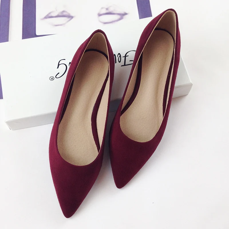 Simple Elegant Pointy Toe Soft Leather Women Flats Woman Boat Shoes Casual Ladies Ballerina Flats Plus Size31- 46