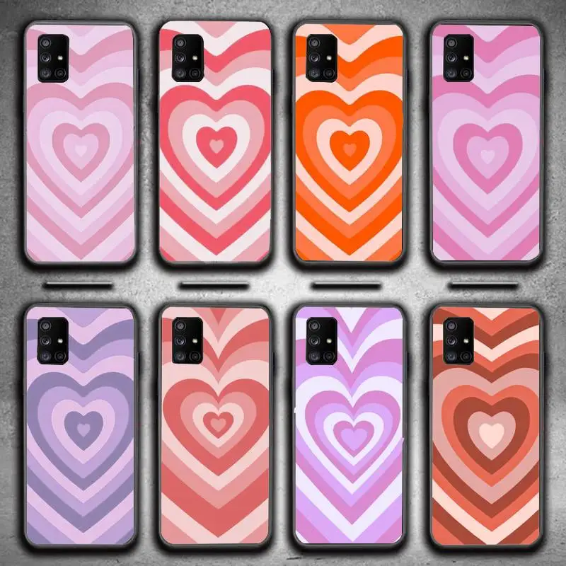 

Pink Heart Circle Phone Case for Samsung A02 A52 A12 A8 Plus A9 2018 A10S A20 A30 A40 A50 A70 A72 A32 Case