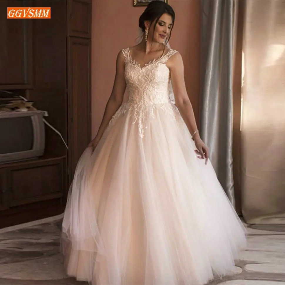 

Роскошные Бохо Свадебные платья цвета слоновой кости длинное декольте Кружевная аппликация Принцесса свадебное платье индивидуальный зак...