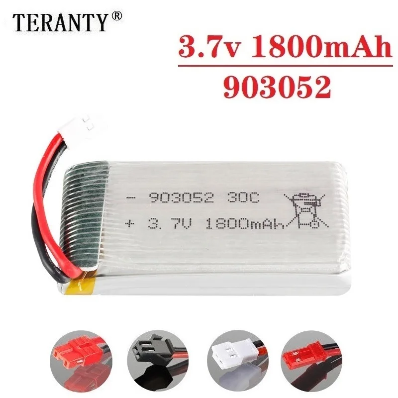Аккумулятор LIPO 3 7 в 1800 мАч 903052 для SYMA X5 X5S X5C X5SC X5SH X5SW M18 H5P KY601S MJX T64 T05 HQ898B H11C H11D |