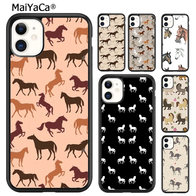MaiYaCa чехол для телефона с рисунком лошадей коллаж iPhone SE 6s 7 8 plus X XR XS 11 12 13 pro max Samsung