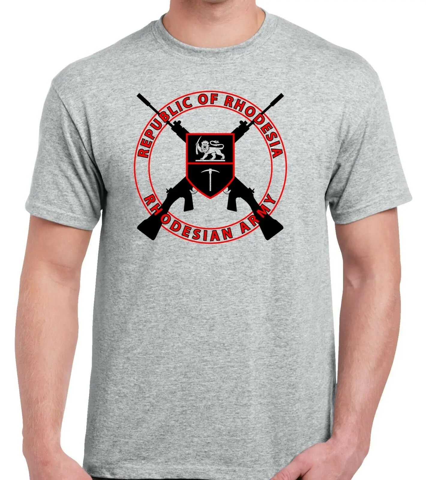 

Rhodesian Army FN FAL Bush Wars Men Funny T-Shirt Short Casual harajuku shirts