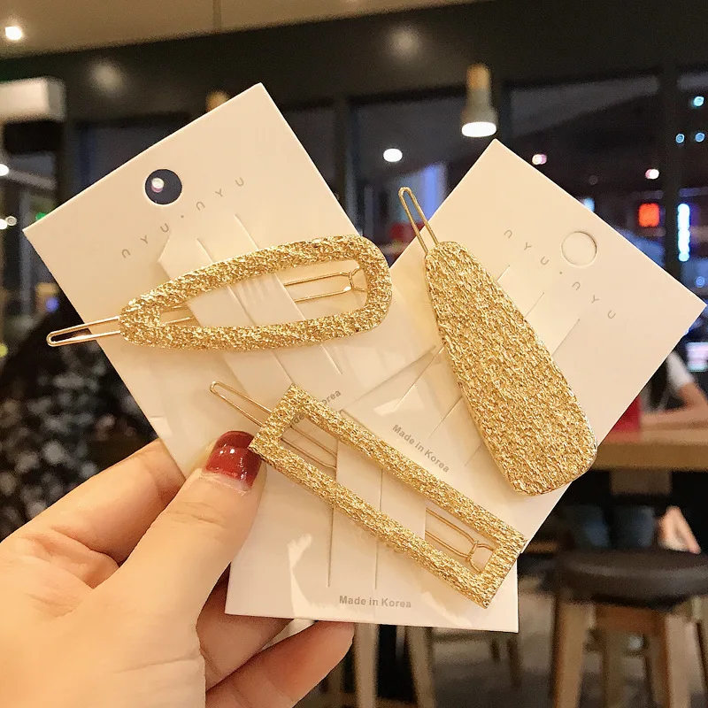 

Новинка Модные женские простые геометрические заколки для волос в виде диких металлических капель воды заколки для волос заколки из сплава...