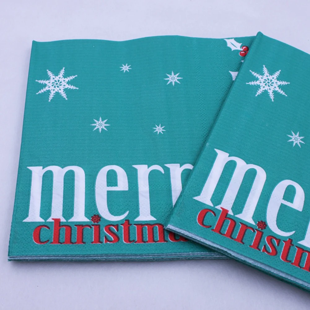 20 шт. Рождественские салфетки с принтом розы рождественские для дома вечерние