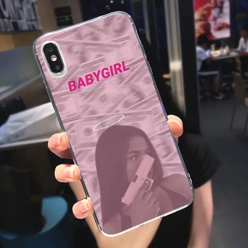 

Babe babygirl honey line Text art Phone Case Transparent soft For iphone 5 5s 5c se 6 6s 7 8 11 12 plus mini x xs xr pro max