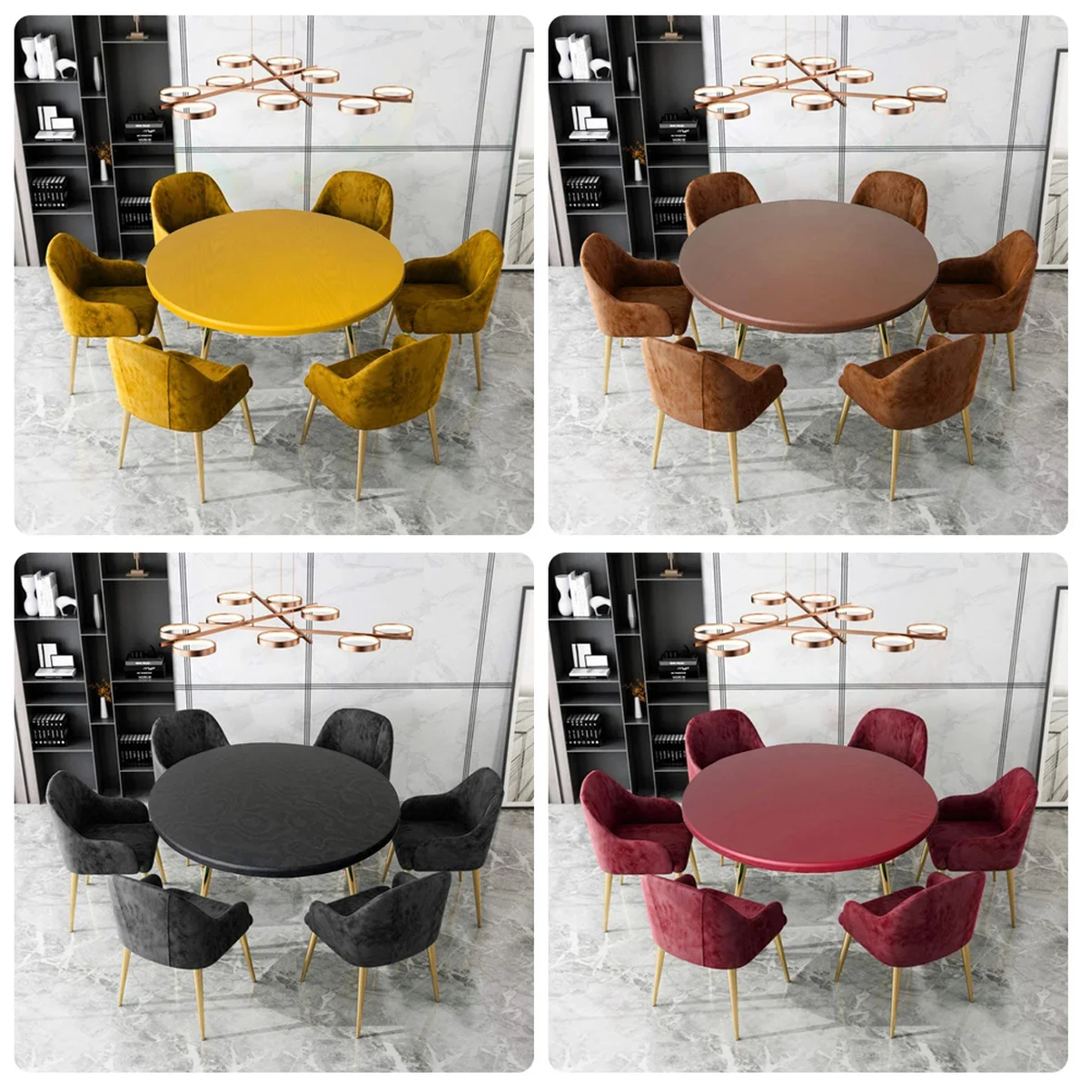 1PCS Outdoor Indoor Round Table Cover Waterproof Polyester Oil Resistant Tablecloth Home Dining Flexible Cloth | Дом и сад