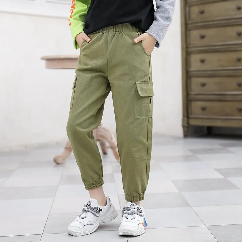 Детские брюки-карго для девочек спортивная одежда черные розовые армейские