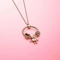 925 sterling silver pan 1 1 rose gold mermaid letter o pendant necklace female for women wedding gift fashion jewelry