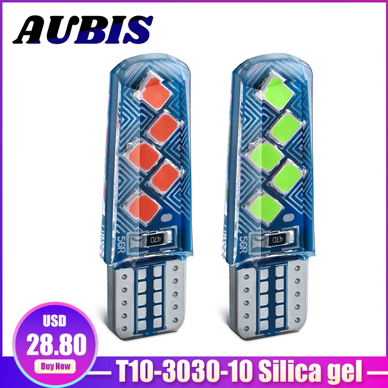 

50PCS Car lamps W5W 194 168 LED Lights T10 3030*10 SMD For Car Clearance Lights License Plate Lamp 12V 5W Diode