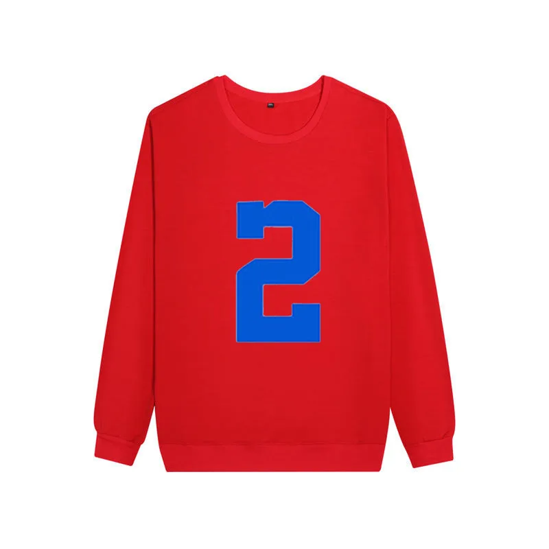 

Lucky Number 2 Five Colours Sweatshirt Harajuku Japanese Anime Streetwear Hip Hop Harajuku Pullover Loose Clothes Casual O-neck