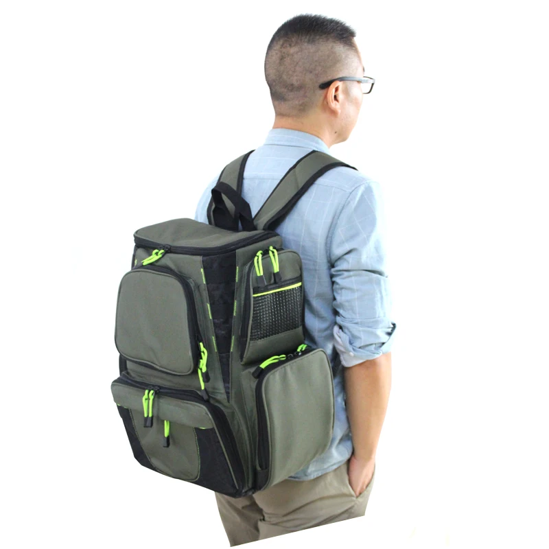 Fishing Backpack Waterproof Fishing Lures Reel Bag Adjustable Straps Fish Tackle Storage Bag N0452 enlarge