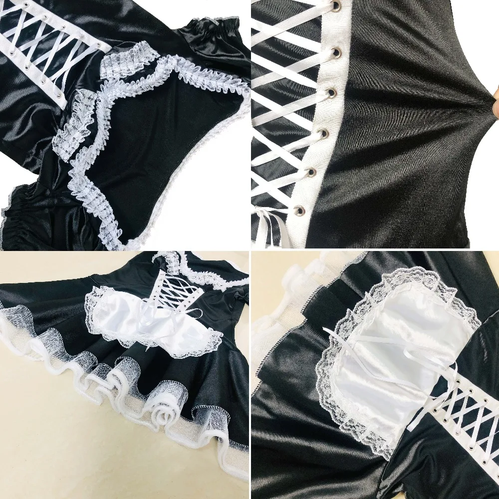 Plus Size Sexy French Maid Cosplay Lingerie Halloween Costume for Women - Exotic Servant Outfit image 4