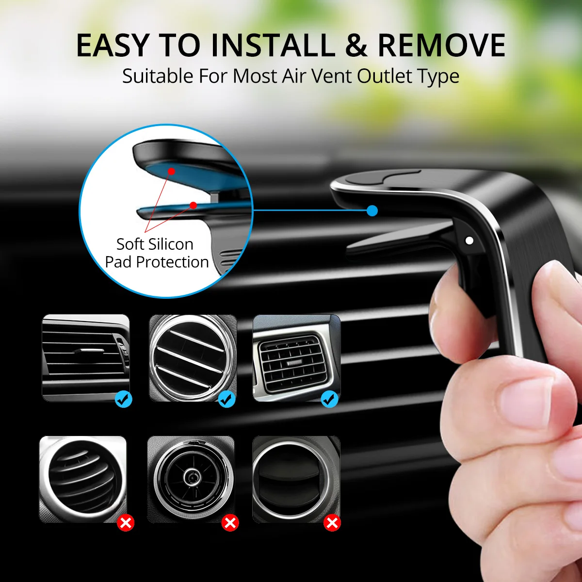 fonken magnetic car phone holder air vent clip mount magnet stand for iphone 11 12 13 mini huawei samsung xiaomi mobile support free global shipping