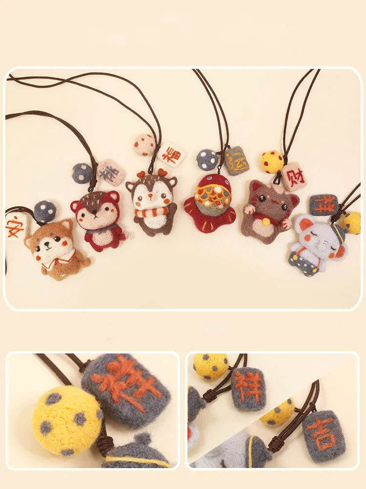 Шерстяные фетровые игрушечные лисы чтобы отправить другу подарки амулет