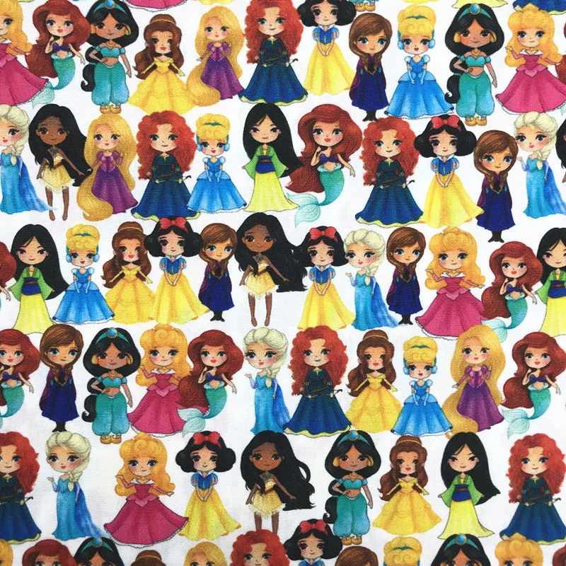 Высококачественная хлопковая детская одежда с мультяшным принтом принцессы