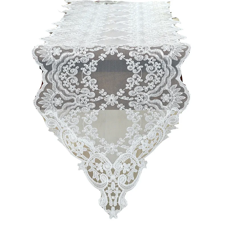 

Simple European table runner lace cloth table cloth coffee table flag American white TV cabinet pastoral lace table runner