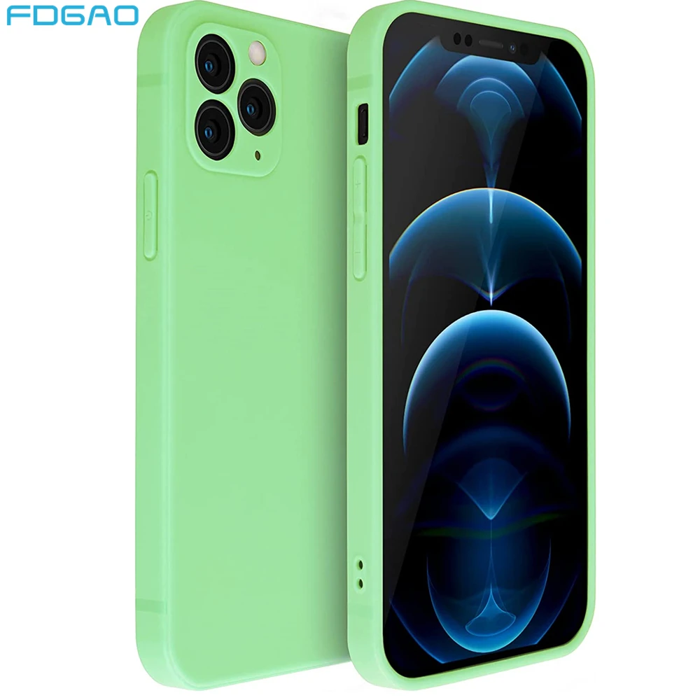 

Square Liquid Silicone Phone Case For iPhone 14 13 12 11 Pro Max Mini XS XR X 8 7 Plus SE Full Body Protection Shockproof Cover