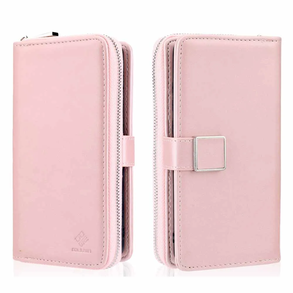 pink Роскошный кожаный флип-чехол на магните для huawei P30 Lite, чехол для телефона, съемная сумка на молнии, противоударный чехол для huawei P30 Pro - Цвет: pink