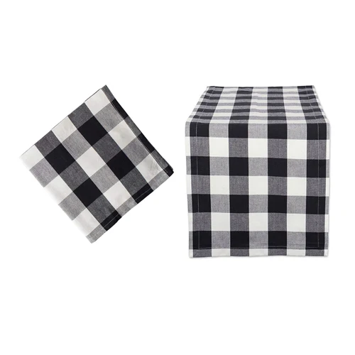 1 set Black 30x180 см хлопчатобумажная скатерть Buffalo скатерть с рисунком в клетку прямоугольник современный стол бегун s скатерти для дома Свадебная вечеринка в отеле - Цвет: 1 set Black