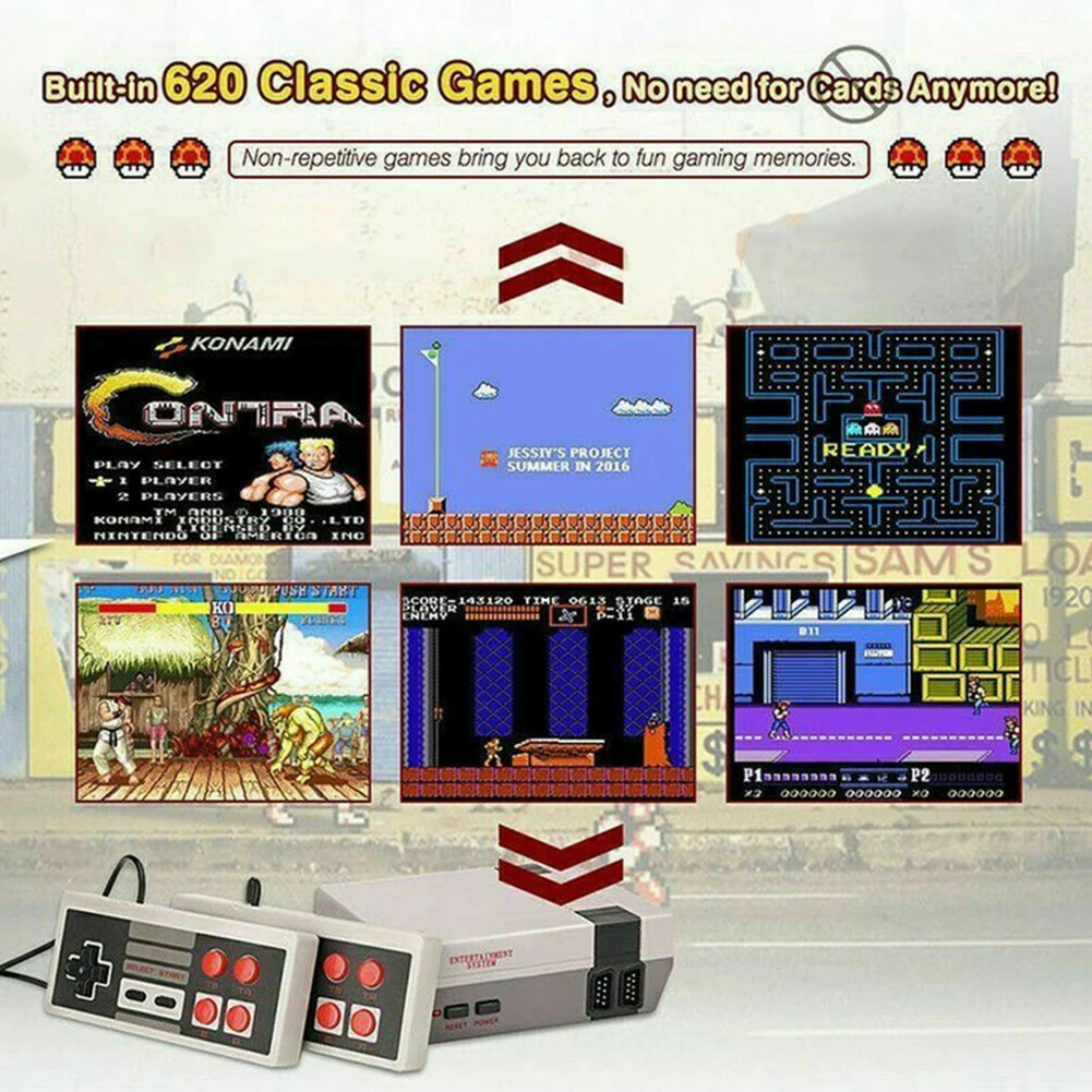 8 бит игровой плеер подарок ТВ игровая консоль плагин карта NES Портативный видео 2