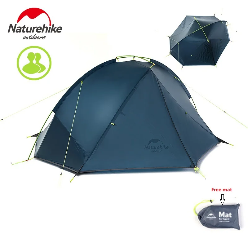 Туристическая палатка Naturehike сверхлегкая трехслойная ветрозащитная на 1/2