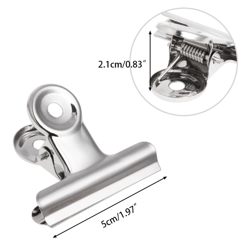 

5Pcs Metal Bulldog Clip Food Sealer Bag Clamp Office Paper Document Ticket Binder