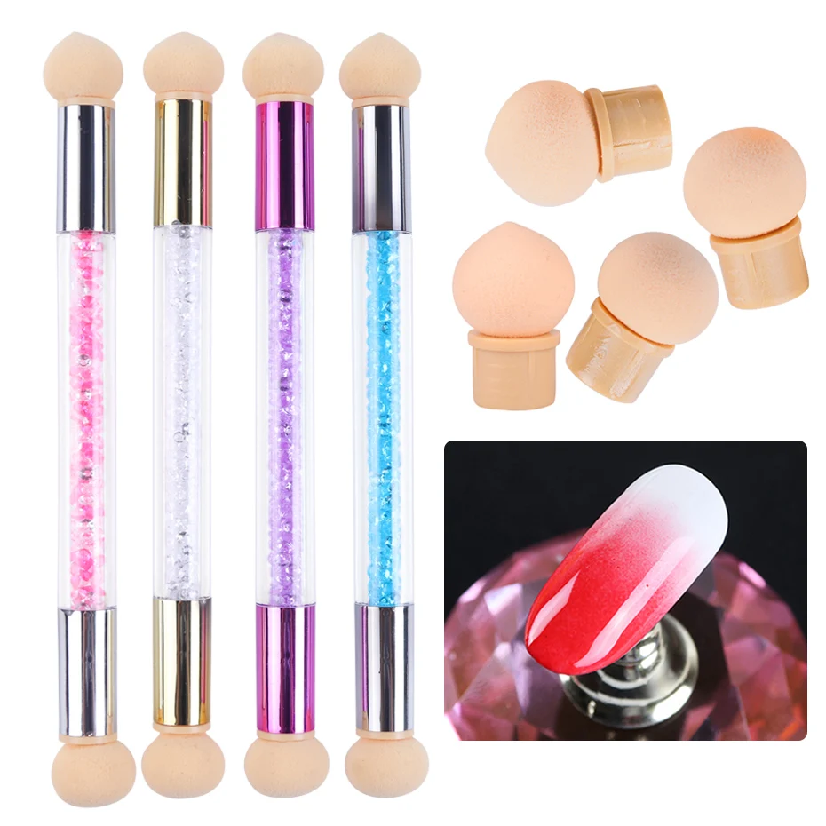 

Nail Brushes Sponges Ombre Gradient Nail Art Brush Painting Drawing Dotting UV Gel Polish Double Headed Pen Manicure Tools TR945