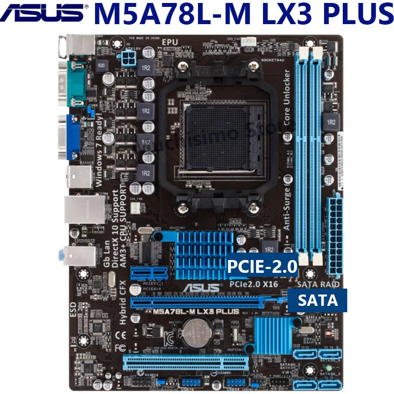 Asus M5A78L M LX3 плюс рабочего Материнская плата 760 г 780L гнездо AM3 + DDR3 16G mикро ATX uefi bios