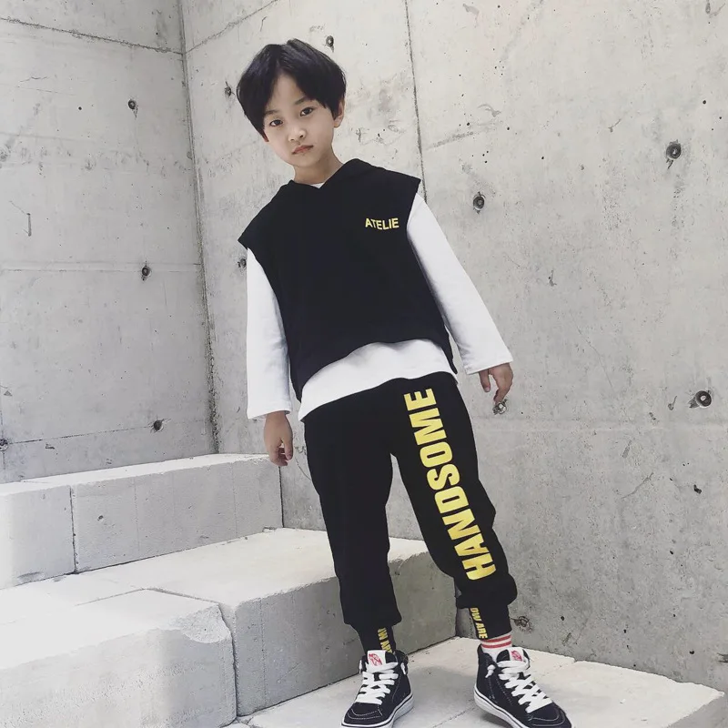 Boys autumn suit three-piece 2019 new children's sports big boy foreign Korean version of the tide | Детская одежда и обувь