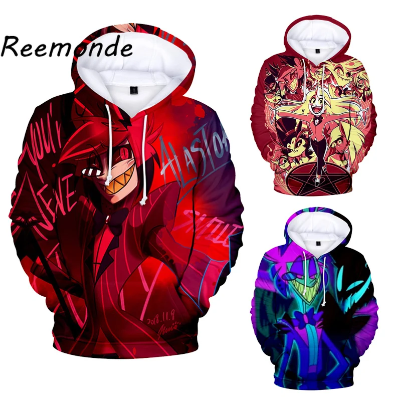 

2020 новый аниме хазбин Косплей отель костюм толстовки 3D Чарли толстовки Повседневный хип-хоп пуловер для женщин и мужчин