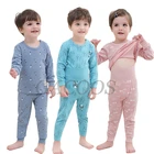 Пижамный комплект для мальчиков и девочек, со штанами, с высокой талией