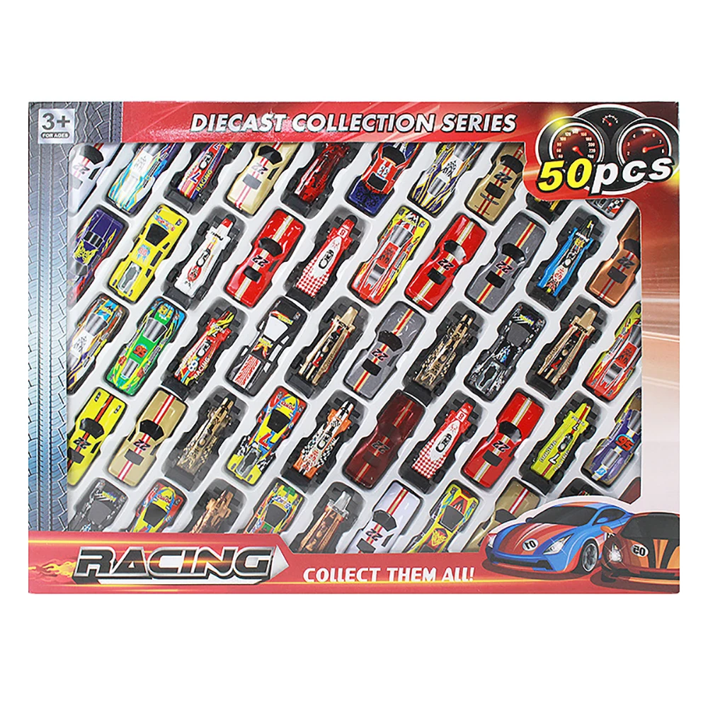 

50pcs Cute Mini Diecast Car Metal Kid Car Set Racing Vehicle Metal Car Toy Lovely Colorful Realistic Shape Car For Kids Gift