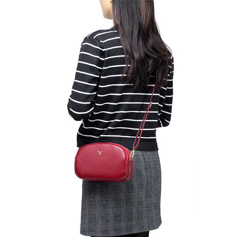 

Genuine Leather Crossbody Bag High Quality Clutch Bag Style Fashion Trend Women Handbag Messenger Bag Dual Purpose Leisure Bag